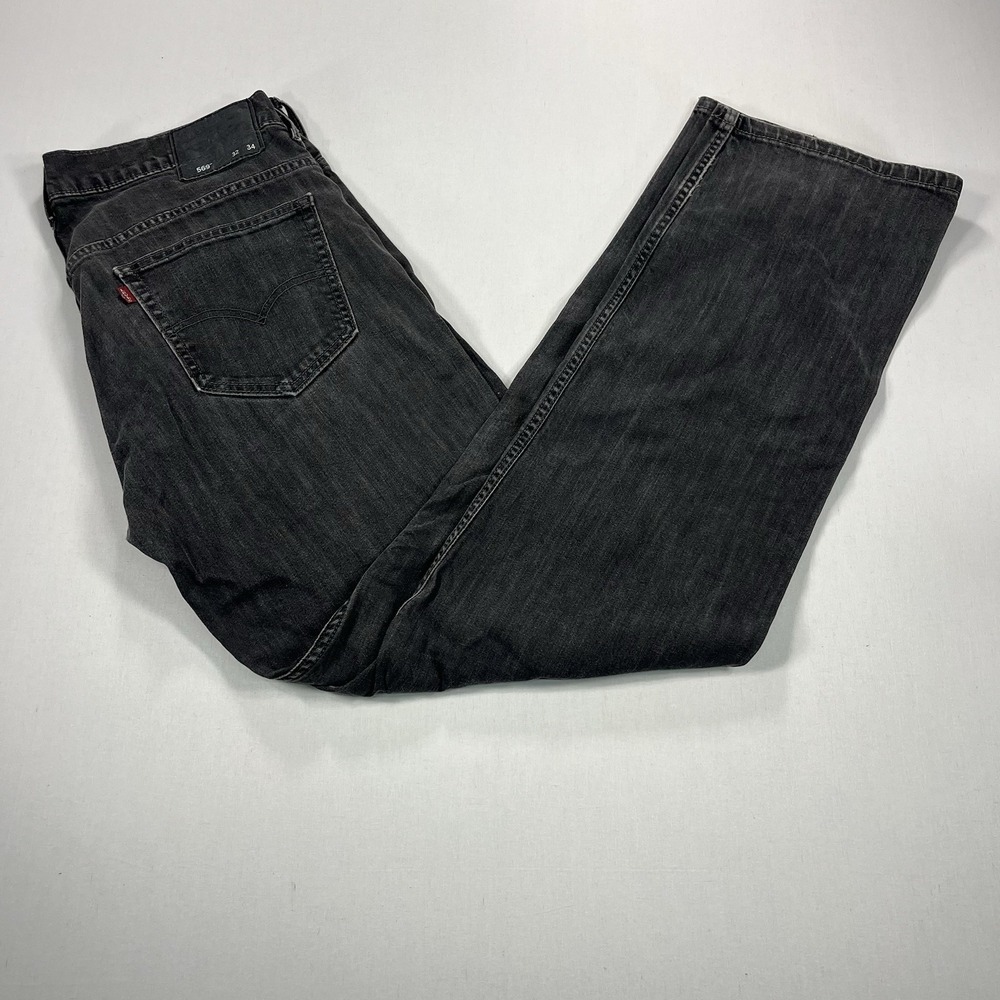 Levi's Men's 569 Black Wash Relaxed Straight Fit Denim Jeans Size 32 X 34